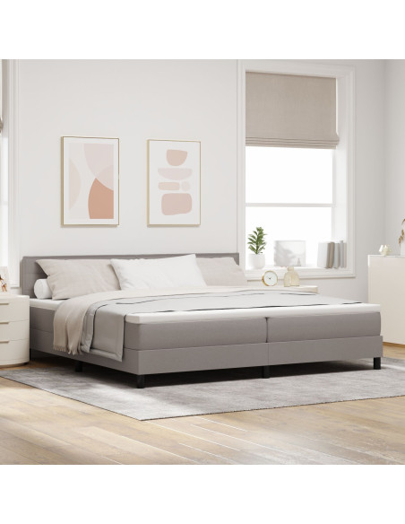 Letto  con Materasso Grigio Chiaro Tessuto 200 x 200 cm