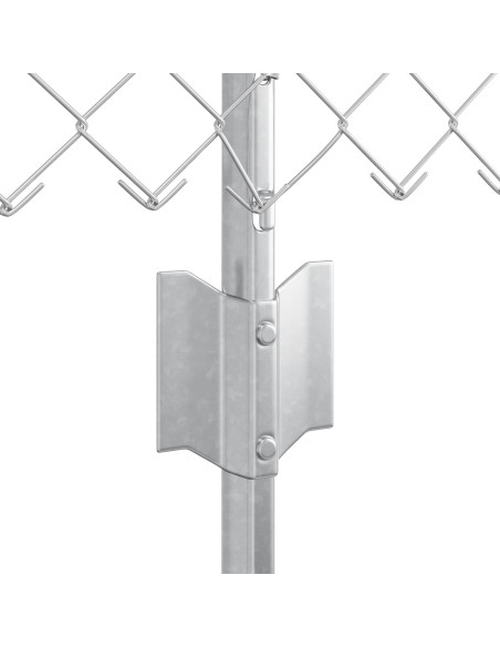 Recinzione a Catena  con 22 Pali U Argento 0,4x25 m Acciaio