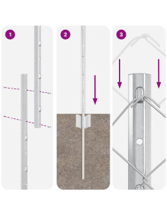 Recinzione con Posto Argento 1,5 x 10 m Acciaio