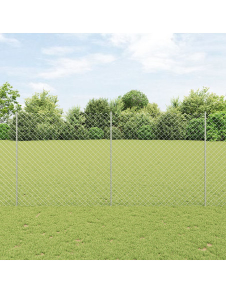 Recinzione a Maglia  con 20 Post U Argento 1.5x10 m Acciaio
