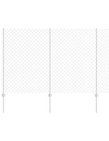 Recinzione a Maglia  con 20 Post U Argento 1.5x10 m Acciaio