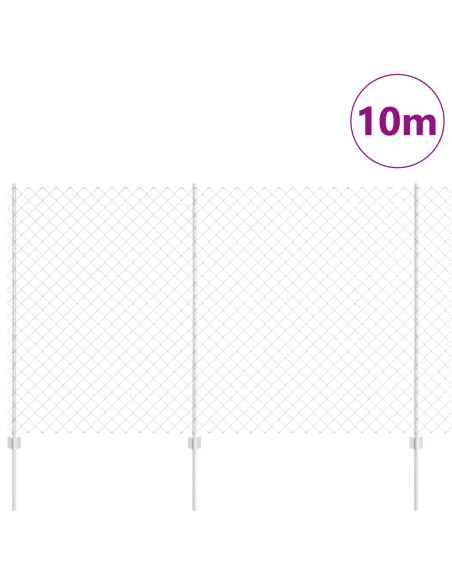 Recinzione a Maglia  con 20 Post U Argento 1.5x10 m Acciaio