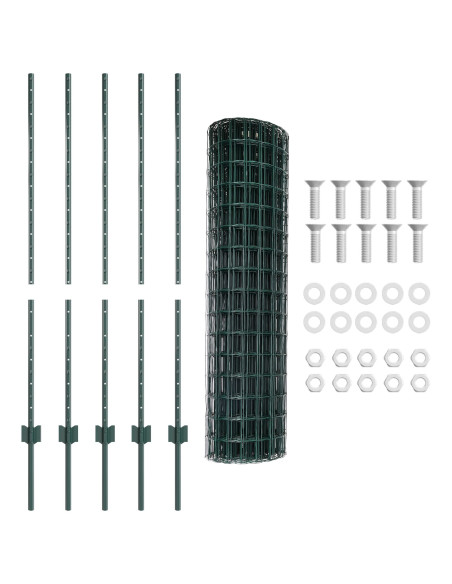 Recinzione con Posto Verde 1,2 x 10 m Acciaio e PVC