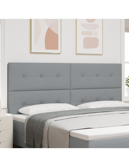 Testiera  Button Tufted Grigio chiaro 200 cm Tessuto