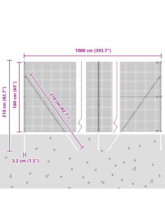 Palo della recinzione Verde 10 x 1,6 m (rete 16 x 16 mm) 2