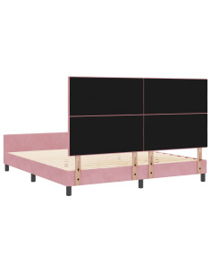 Letto a molle con testiera Rosa 180 x 200 cm Velluto