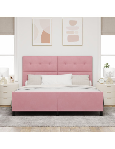 Letto a molle con testiera Rosa 180 x 200 cm Velluto