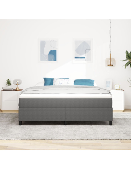Letto a Molle con Materasso Grigio Chiaro Super King Tessuto in Corduroy