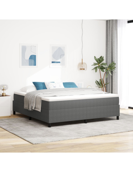Letto a Molle con Materasso Grigio Chiaro Super King Tessuto in Corduroy