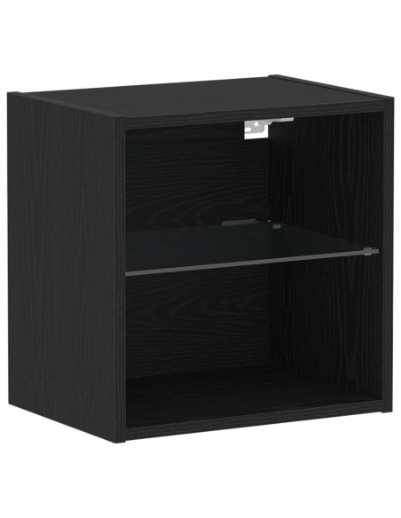 Mensola galleggiante con luce LED Nero 40 x 28,5 x 40 cm