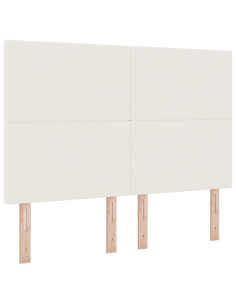 Letto a molle Crema e Bianco 160 x 200 cm Tessuto in Cords