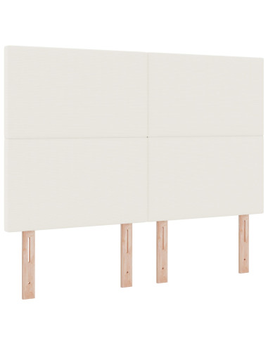 Letto a molle Crema e Bianco 160 x 200 cm Tessuto in Cords