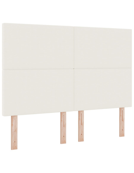 Letto a molle Crema e Bianco 160 x 200 cm Tessuto in Cords