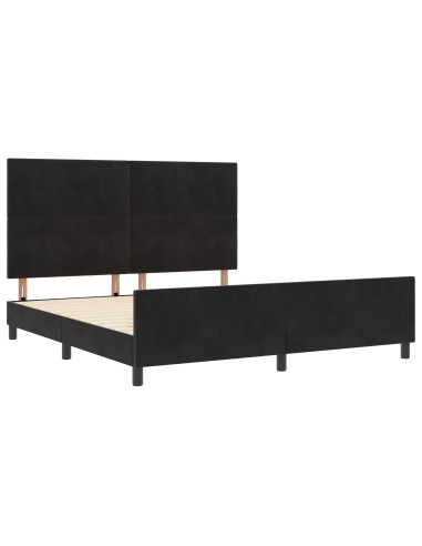 Letto a molle con testiera Nero 180 x 200 cm Velluto