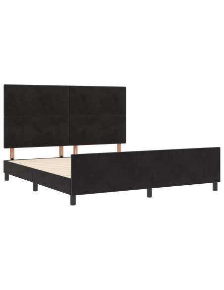 Letto a molle con testiera Nero 180 x 200 cm Velluto