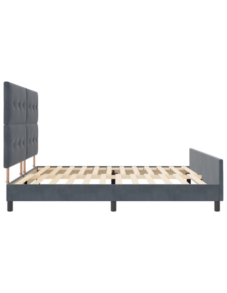 Letto Matrimoniale Grigio Scuro 200x200 cm in Velluto