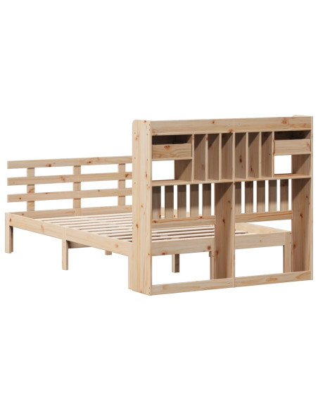 Letto Libreria senza Materasso 135x190 cm in Legno di Pino