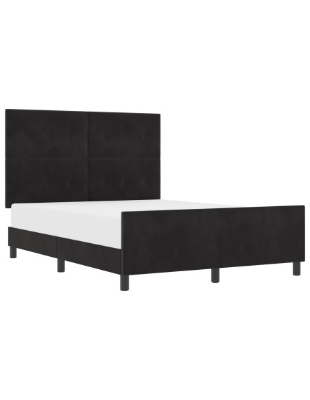 Letto a molle con testiera Nero 160 x 200 cm Velluto