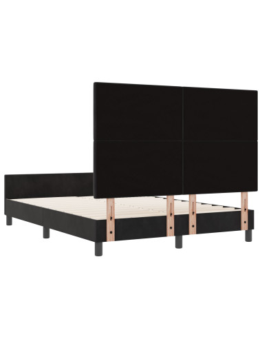 Letto a molle con testiera Nero 160 x 200 cm Velluto