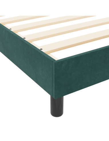 Letto a molle con testiera Verde Scuro 160 x 200 cm Velluto