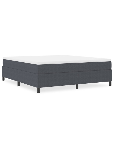 Letto Box Spring Grigio Scuro Super King in Tessuto Vellutato
