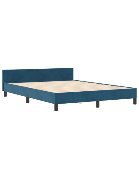 Struttura del letto Blu scuro 160x200 cm Velluto