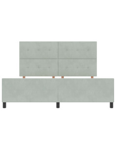 Letto a molle con testiera Grigio chiaro 180 x 200 cm Velluto 2