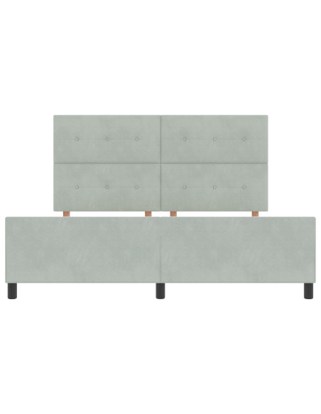 Letto a molle con testiera Grigio chiaro 180 x 200 cm Velluto