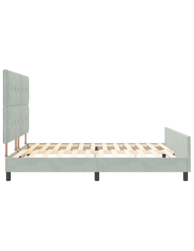 Letto a molle con testiera Grigio chiaro 180 x 200 cm Velluto