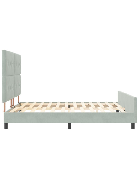 Letto a molle con testiera Grigio chiaro 180 x 200 cm Velluto
