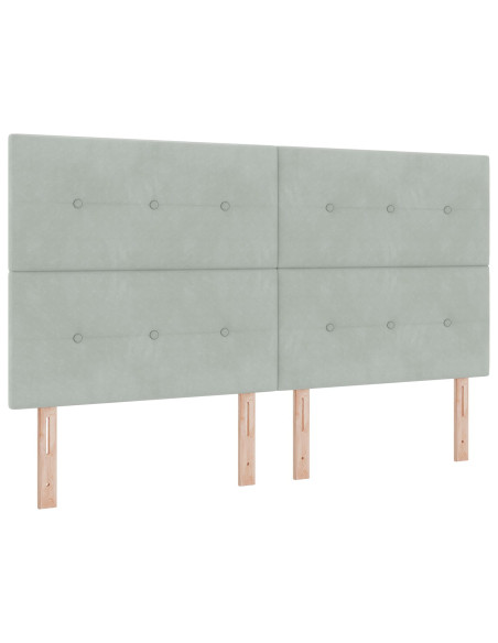 Letto a molle con testiera Grigio chiaro 180 x 200 cm Velluto