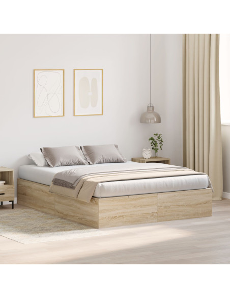 Letto con contenitore Rovere Sonoma Legno ingegnerizzato