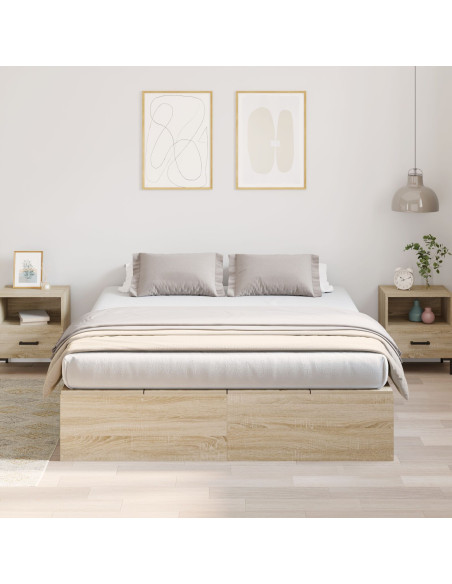 Letto con contenitore Rovere Sonoma Legno ingegnerizzato
