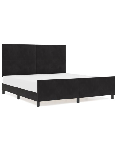 Letto a molle con testiera Nero 180 x 200 cm Velluto