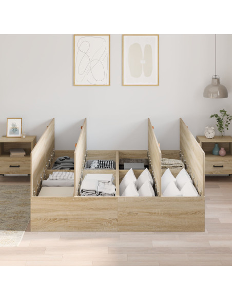Letto con contenitore Rovere Sonoma Legno ingegnerizzato