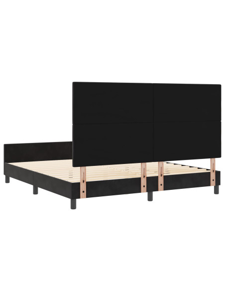 Letto a molle con testiera Nero 180 x 200 cm Velluto