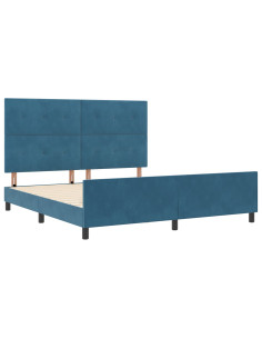Letto a molle con testiera Blu Scuro 180 x 200 cm Velluto 2
