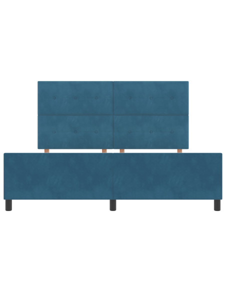 Letto a molle con testiera Blu Scuro 180 x 200 cm Velluto