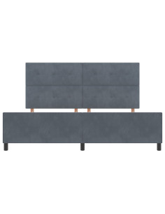 Letto a molle con testiera Grigio scuro 200 x 200 cm Velluto 2