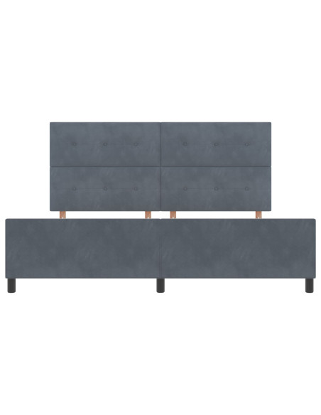 Letto a molle con testiera Grigio scuro 200 x 200 cm Velluto