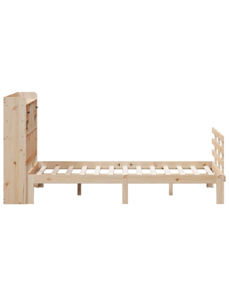 Letto Libreria senza Materasso 135x190 cm in Legno di Pino