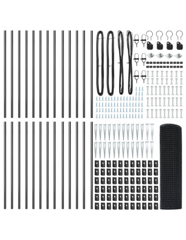Palo della recinzione Grigio 50 x 0,5 m (rete da 16 x 16 mm)