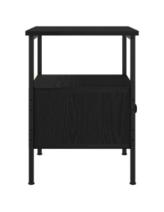 Armadio da Notte Rovere Nero 34 x 36 x 50 cm Legno multistrato 2