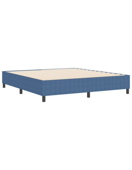 Letto Box Spring Blu Super King Tessuto Corduroy