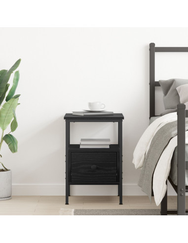Armadio da Notte Rovere Nero 34 x 36 x 50 cm Legno multistrato