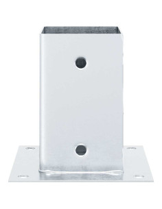 Basi per Pali Quadrate 4 pz Argento 81x81 mm in Acciaio Zincato