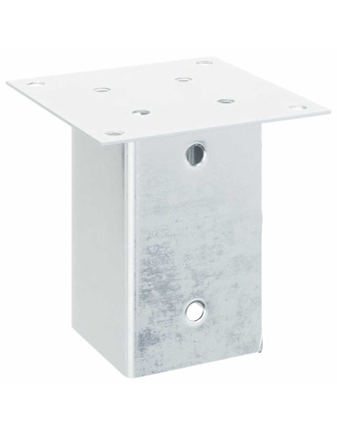 Basi per Pali Quadrate 4 pz Argento 81x81 mm in Acciaio Zincato