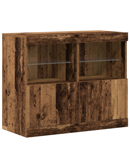 Sideboard con Luci LED Legno Vecchio 81x37x67 cm