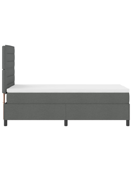 Letto a molle con materasso Grigio scuro 90 x 200 cm Tessuto