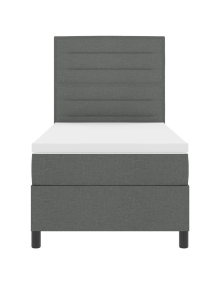 Struttura Letto  con Materasso Grigio Scuro Tessuto 90 x 200 cm